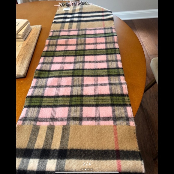 Burberry Scarf - Pink and Green with Traditional Check - Picture 1 of 4